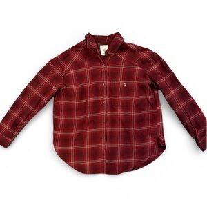 Billabong women’s burgandy plaid flannel - medium